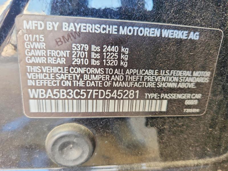 Auction sale of the 2015 Bmw 535, vin: WBA5B3C57FD545281, lot number: 65349586