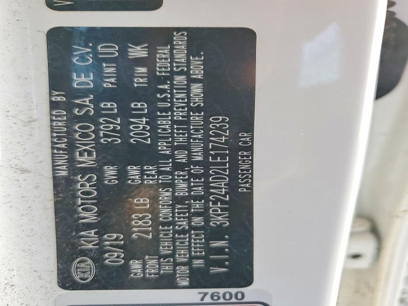 Aukcja sprzedaży 2020 Kia Forte, vin: 3KPF24AD2LE174239, numer aukcji: 63534956
