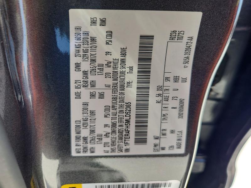 65346856 :رقم المزاد ، 1FTER4FH5MLD52365 vin ، 2021 Ford Ranger مزاد بيع