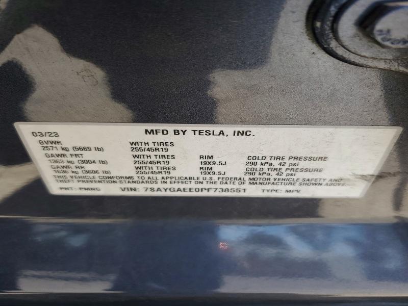 Aukcja sprzedaży 2023 Tesla Model Y, vin: 7SAYGAEE0PF738551, numer aukcji: 66420056