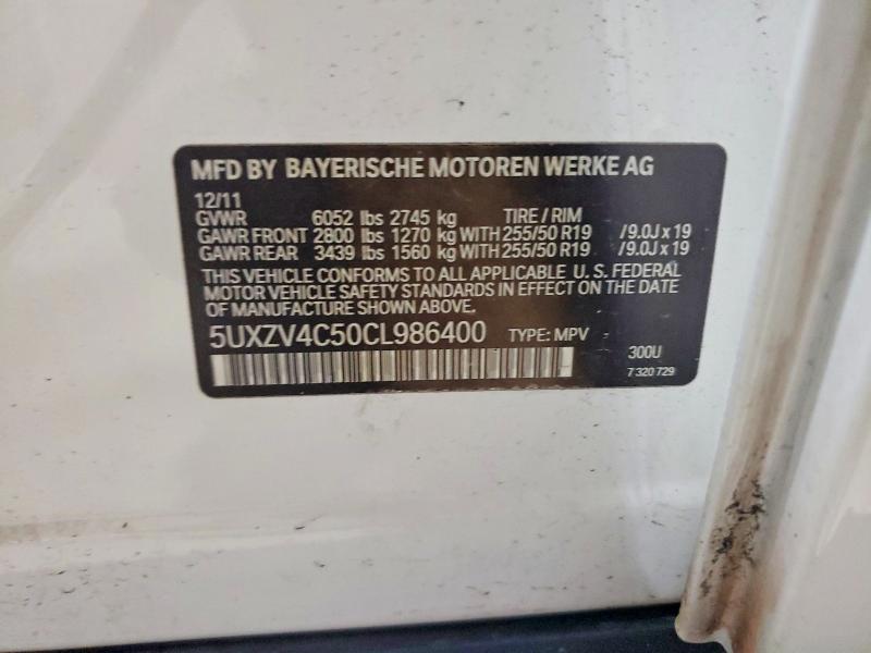 Aukcja sprzedaży 2012 Bmw X5, vin: 5UXZV4C50CL986400, numer aukcji: 65270416
