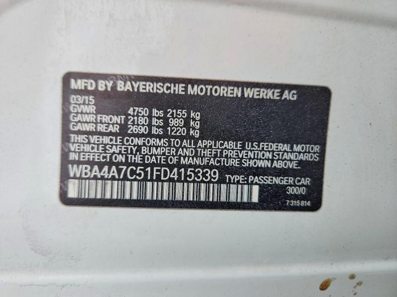 Aukcja sprzedaży 2015 Bmw 428, vin: WBA4A7C51FD415339, numer aukcji: 63886016