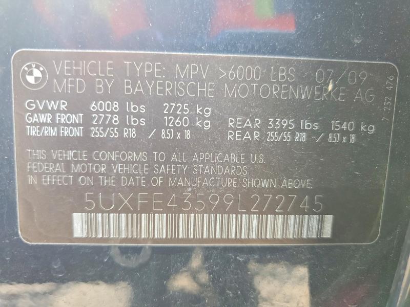 Aukcja sprzedaży 2009 Bmw X5, vin: 5UXFE43599L272745, numer aukcji: 66715946