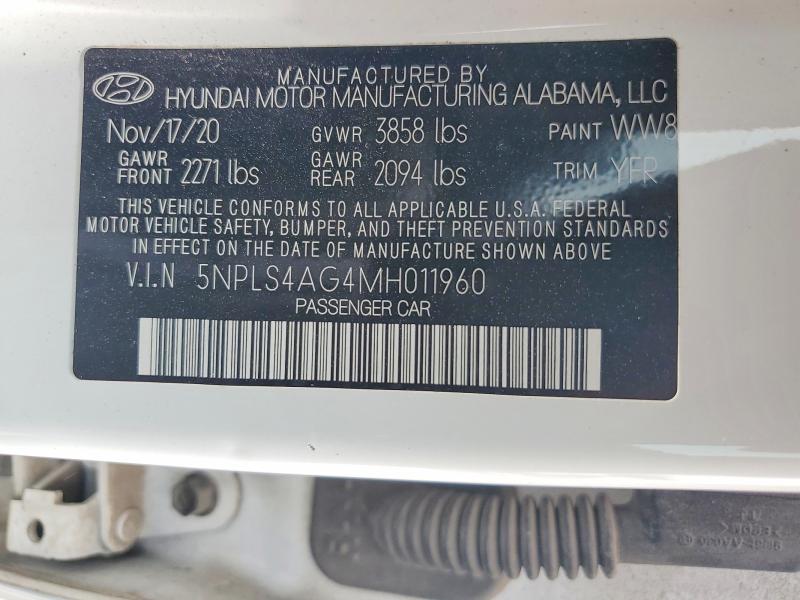 Продажа на аукционе авто 2021 Hyundai Elantra, vin: 5NPLS4AG4MH011960, номер лота: 66711726
