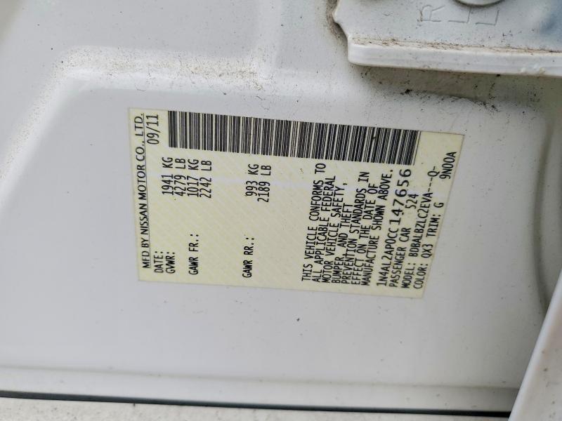 64183396 :رقم المزاد ، 1N4AL2AP0CC147656 vin ، 2012 Nissan Altima مزاد بيع