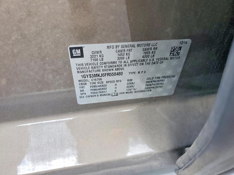 Продаж на аукціоні авто 2015 Cadillac Escalade, vin: 1GYS3MKJ6FR558480, номер лоту: 67129046