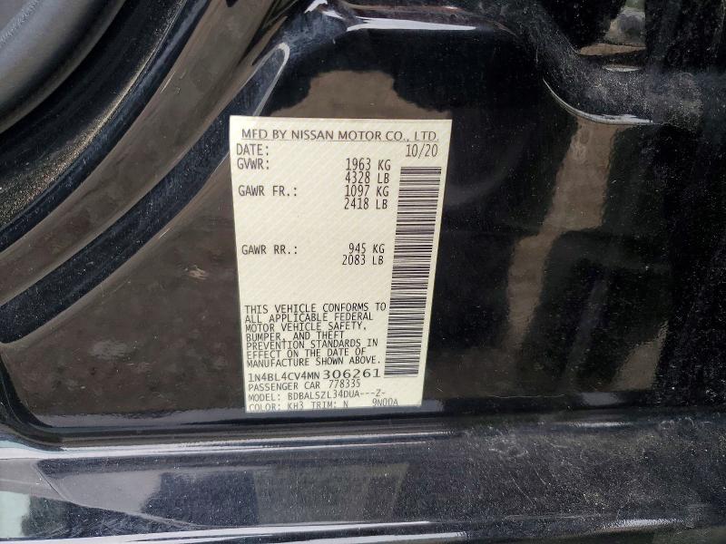 Aukcja sprzedaży 2021 Nissan Altima, vin: 1N4BL4CV4MN306261, numer aukcji: 64050316