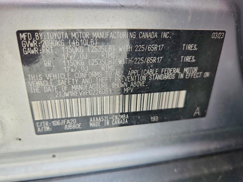 Aukcja sprzedaży 2023 Toyota Rav4, vin: 2T3W1RFV8PC226051, numer aukcji: 65805096