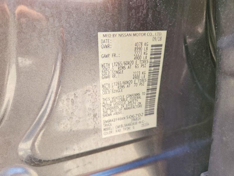 Продажа на аукционе авто 2019 Nissan Titan Xd, vin: 1N6BA1F46KN506702, номер лота: 66118496
