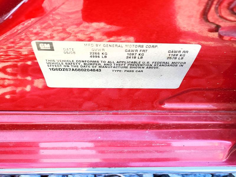 65151266 :رقم المزاد ، 1G6DZ67A680204843 vin ، 2008 Cadillac Sts مزاد بيع