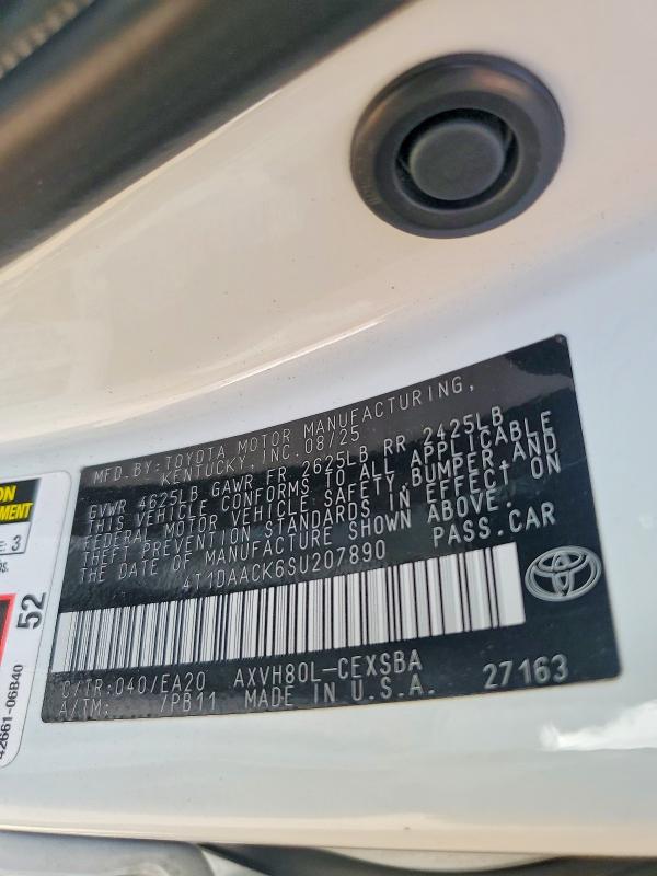 Продажа на аукционе авто 2025 Toyota Camry, vin: 4T1DAACK6SU207890, номер лота: 64986436