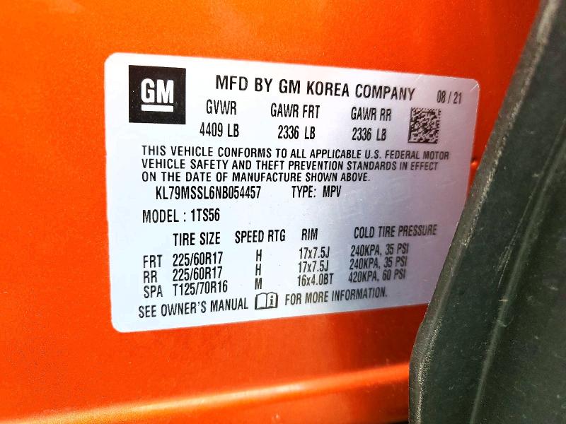 Продаж на аукціоні авто 2022 Chevrolet Trailblazer, vin: KL79MSSL6NB054457, номер лоту: 66573656