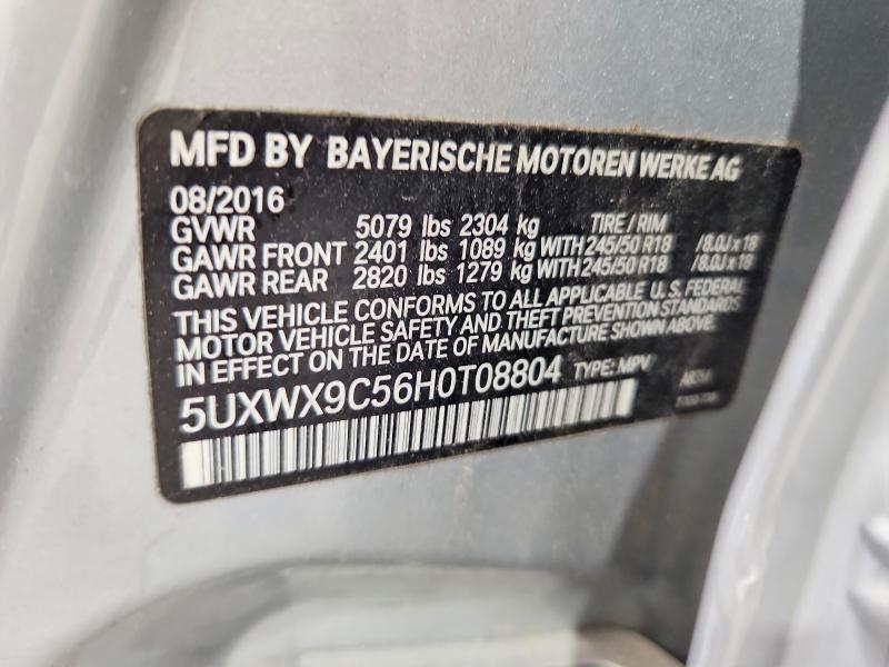 Продаж на аукціоні авто 2017 Bmw X3, vin: 5UXWX9C56H0T08804, номер лоту: 63804806