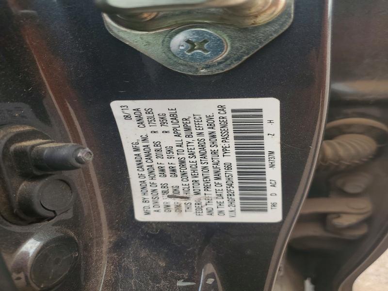 65564286 :رقم المزاد ، 2HGFB2F54DH571660 vin ، 2013 Honda Civic مزاد بيع