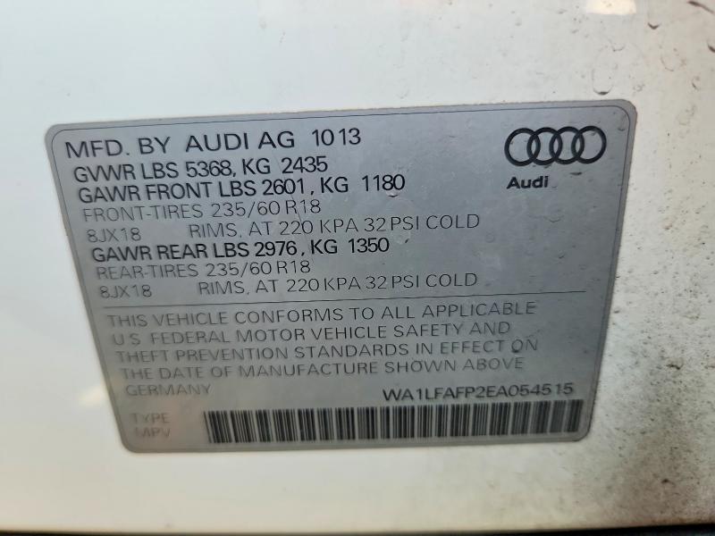 Auction sale of the 2014 Audi Q5, vin: WA1LFAFP2EA054515, lot number: 64493606