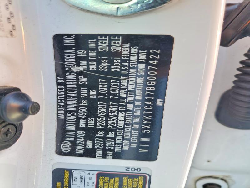 Aukcja sprzedaży 2011 Kia Sorento, vin: 5XYKTCA17BG007422, numer aukcji: 64449226