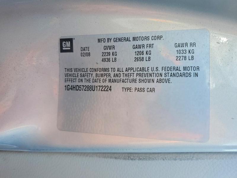 65884816 :رقم المزاد ، 1G4HD57288U172224 vin ، 2008 Buick Lucerne مزاد بيع