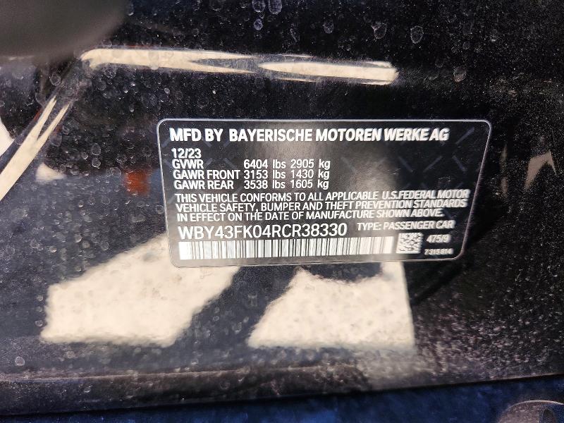 Aukcja sprzedaży 2024 Bmw I5, vin: WBY43FK04RCR38330, numer aukcji: 65230646