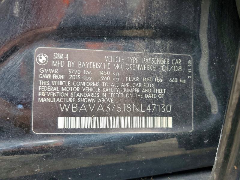 Продажа на аукционе авто 2008 Bmw 328, vin: WBAVA37518NL47130, номер лота: 65737326