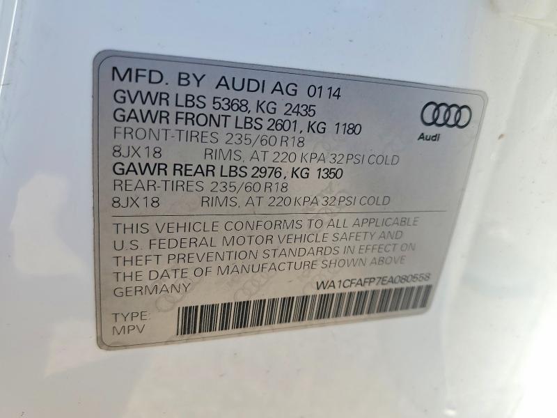 Aukcja sprzedaży 2014 Audi Q5, vin: WA1CFAFP7EA080558, numer aukcji: 65052646