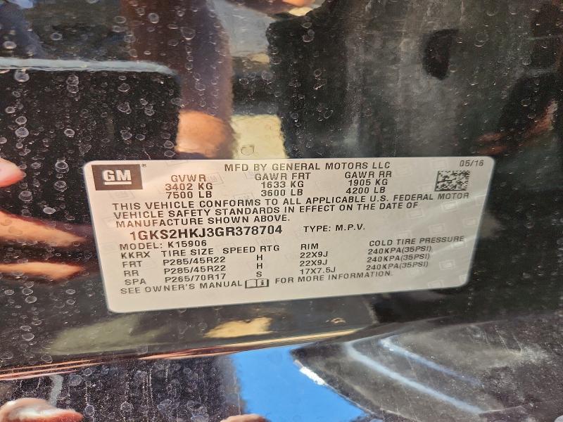 65832176 :رقم المزاد ، 1GKS2HKJ3GR378704 vin ، 2016 Gmc Yukon Xl مزاد بيع