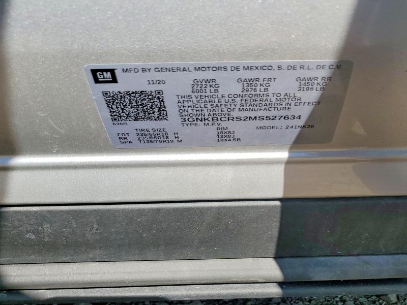 63260816 :رقم المزاد ، 3GNKBCRS2MS527634 vin ، 2021 Chevrolet Blazer مزاد بيع