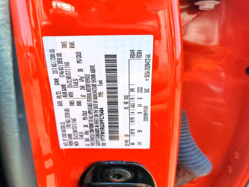 Продажа на аукционе авто 2023 Ford F150, vin: 1FTFW1RG3PFC76484, номер лота: 63621166