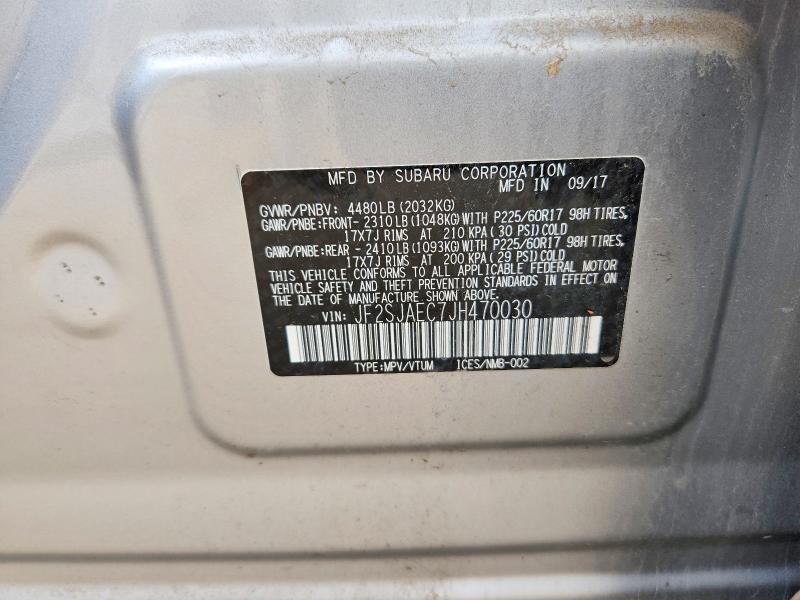 Aukcja sprzedaży 2018 Subaru Forester, vin: JF2SJAEC7JH470030, numer aukcji: 63544736