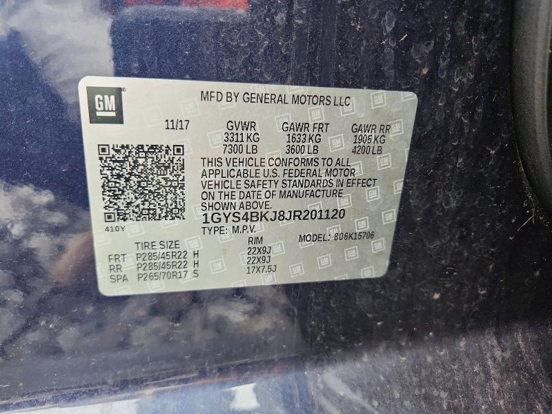 Продаж на аукціоні авто 2018 Cadillac Escalade, vin: 1GYS4BKJ8JR201120, номер лоту: 66337136