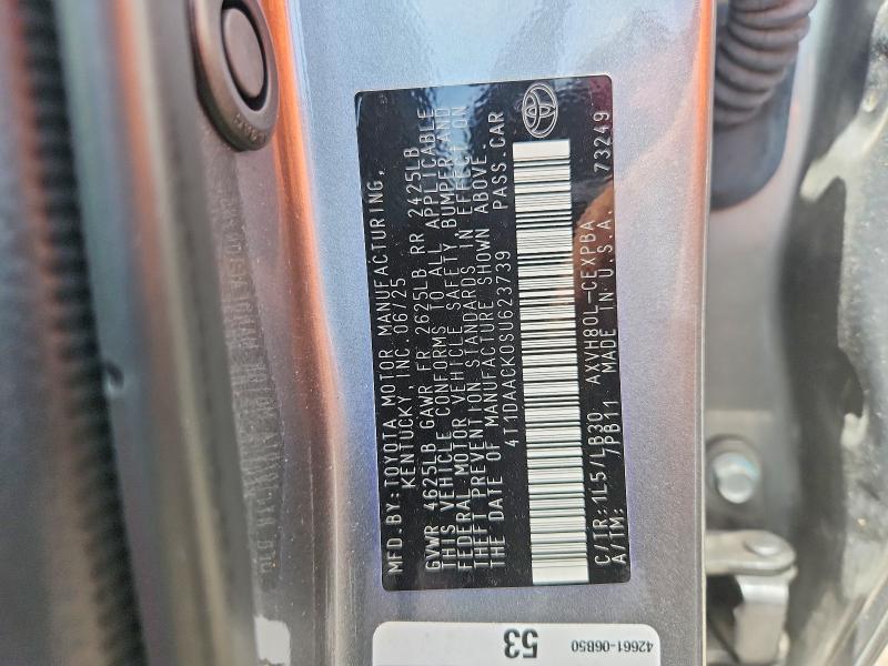 Aukcja sprzedaży 2025 Toyota Camry, vin: 4T1DAACK0SU623739, numer aukcji: 66062656
