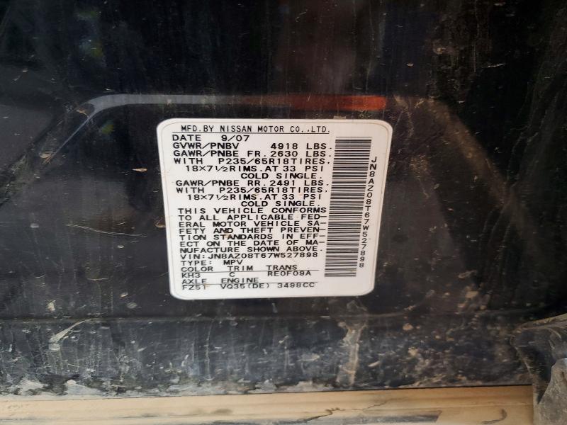 66578396 :رقم المزاد ، JN8AZ08T67W527898 vin ، 2007 Nissan Murano مزاد بيع
