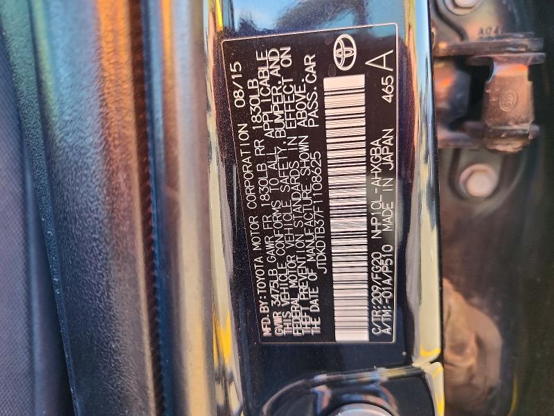 Продаж на аукціоні авто 2015 Toyota Prius C, vin: JTDKDTB37F1108625, номер лоту: 62972376