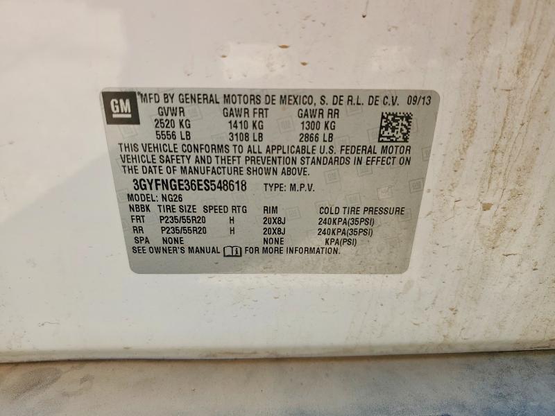 64299036 :رقم المزاد ، 3GYFNGE36ES548618 vin ، 2014 Cadillac Srx مزاد بيع