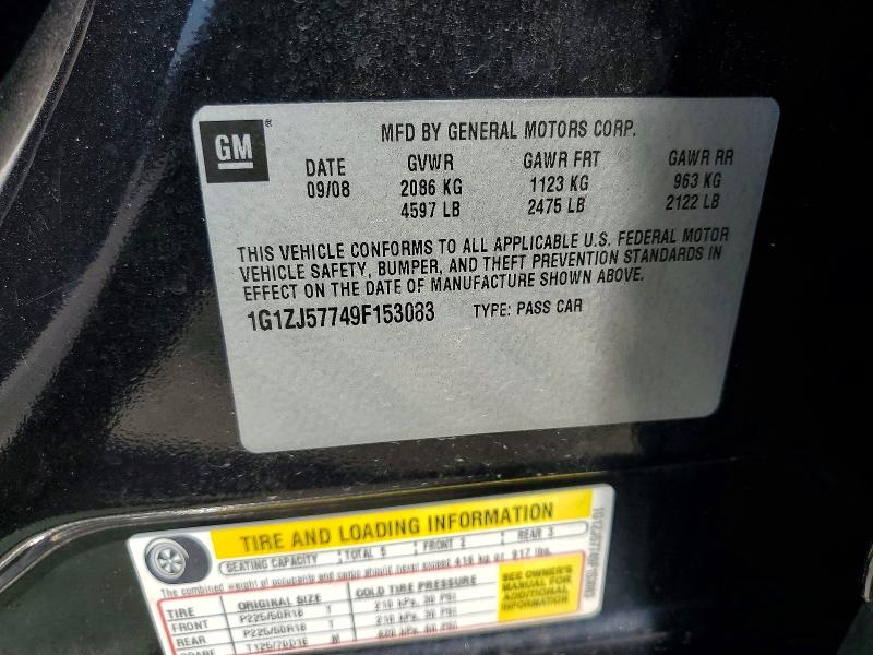 Aukcja sprzedaży 2009 Chevrolet Malibu, vin: 1G1ZJ57749F153083, numer aukcji: 65754956