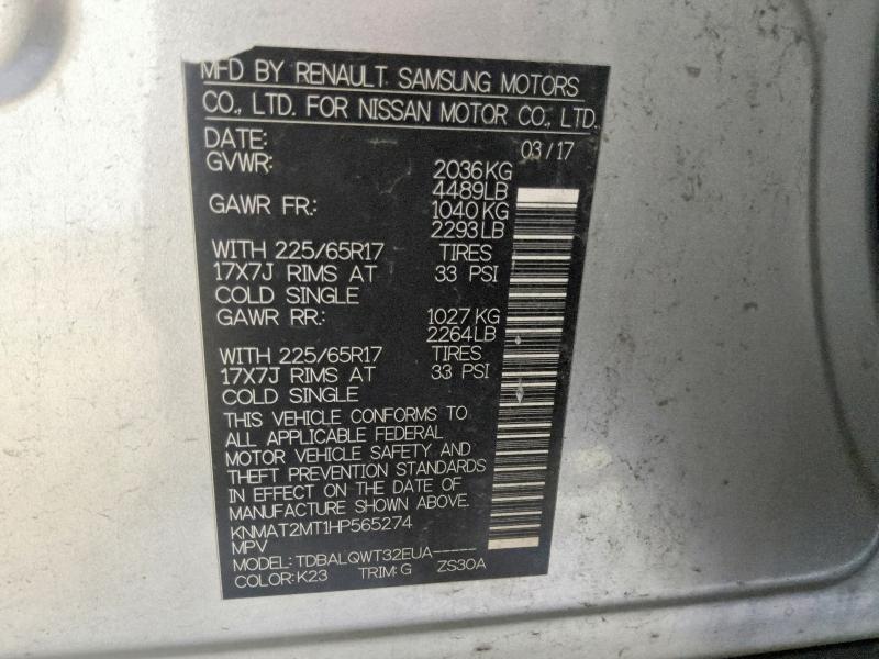 Продаж на аукціоні авто 2017 Nissan Rogue, vin: KNMAT2MT1HP565274, номер лоту: 66374196