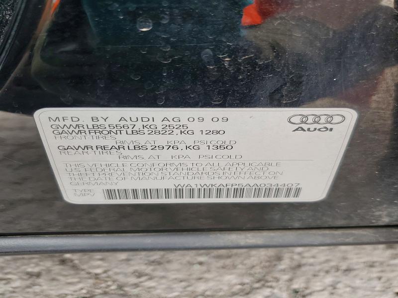 Aukcja sprzedaży 2010 Audi Q5, vin: WA1WKAFP5AA034407, numer aukcji: 63764146