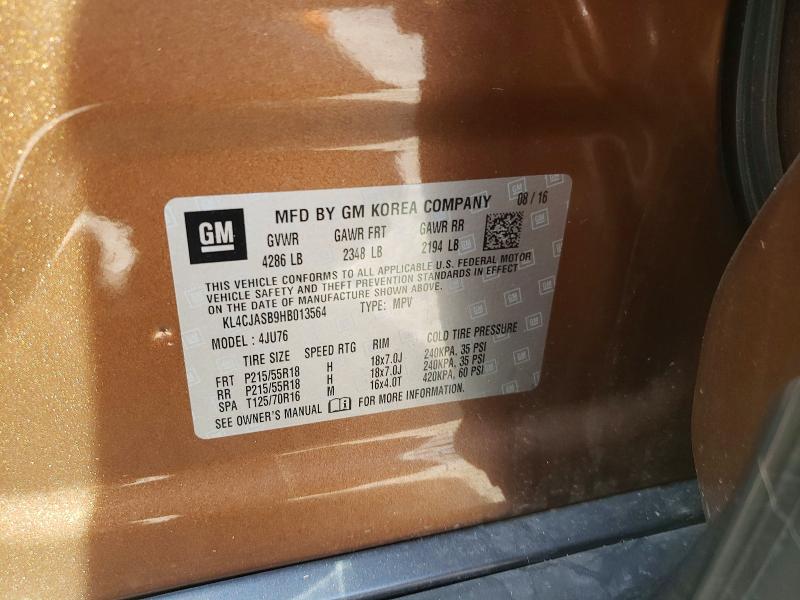 Продажа на аукционе авто 2017 Buick Encore, vin: KL4CJASB9HB013564, номер лота: 62993516