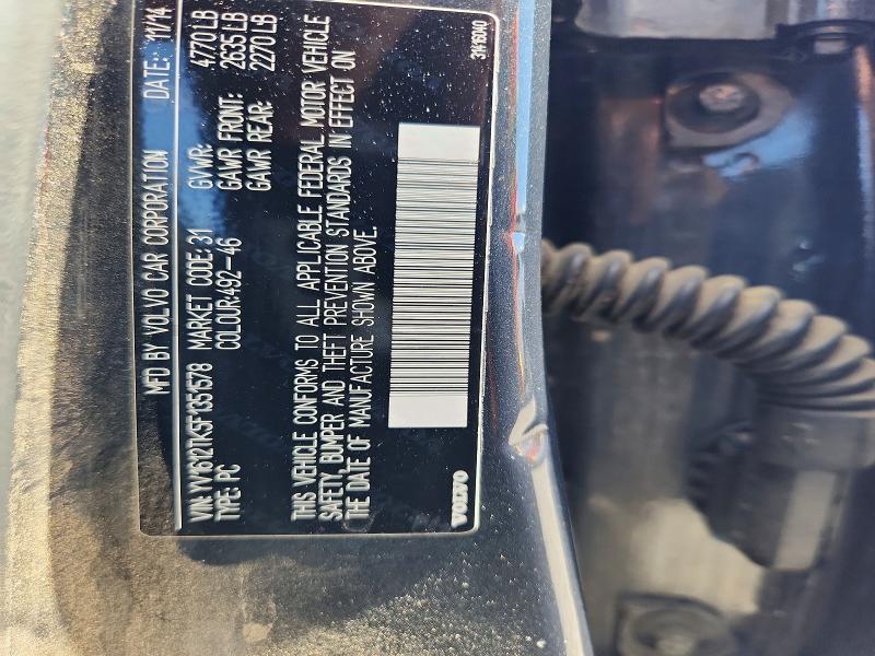66319736 :رقم المزاد ، YV1612TK5F1351578 vin ، 2015 Volvo S60 مزاد بيع