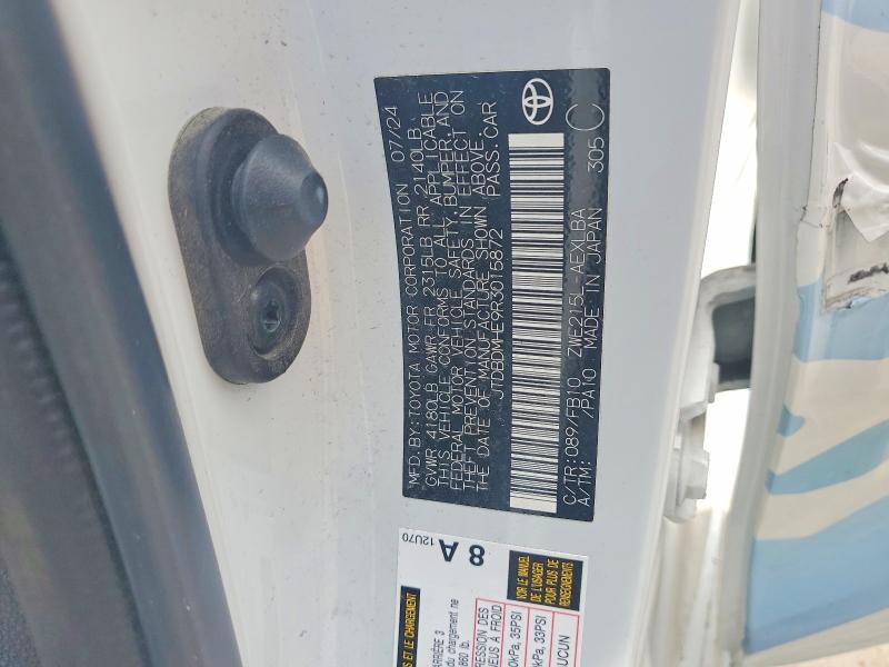 2024 Toyota Corolla Hybrid მანქანა იყიდება აუქციონზე, vin: JTDBDMHE9R3015872, აუქციონის ნომერი: 65334376