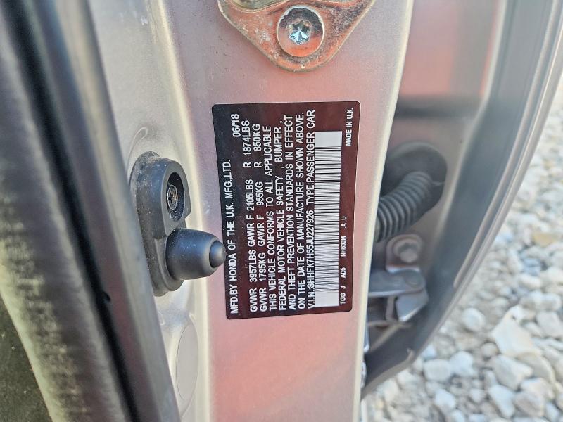 Aukcja sprzedaży 2018 Honda Civic, vin: SHHFK7H55JU227926, numer aukcji: 63760696