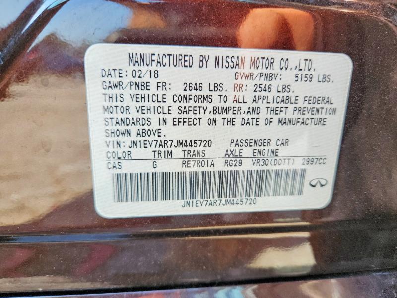 Продажа на аукционе авто 2018 Infiniti Q50, vin: JN1EV7AR7JM445720, номер лота: 65467016