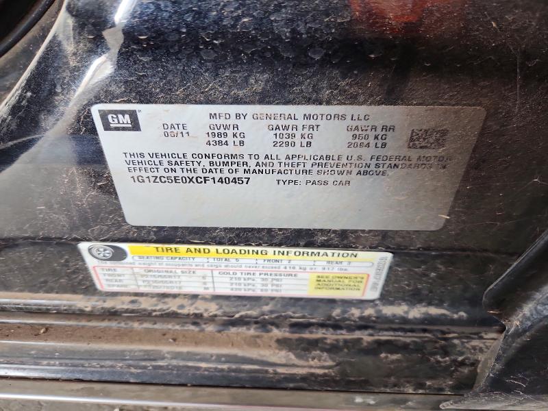 Продажа на аукционе авто 2012 Chevrolet Malibu, vin: 1G1ZC5E0XCF140457, номер лота: 66259296