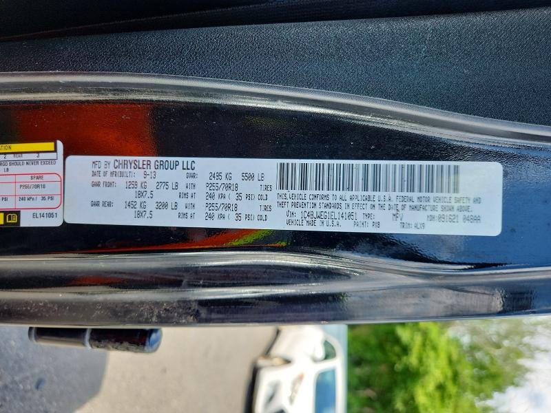 62079296 :رقم المزاد ، 1C4BJWEG1EL141051 vin ، 2014 Jeep Wrangler Unlimited مزاد بيع