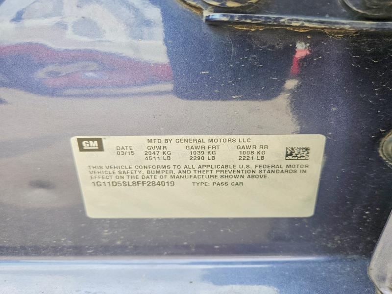 Aukcja sprzedaży 2015 Chevrolet Malibu, vin: 1G11D5SL8FF284019, numer aukcji: 64870856