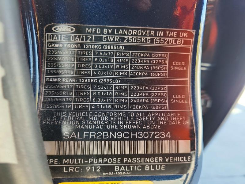 Продаж на аукціоні авто 2012 Land Rover Lr2, vin: SALFR2BN9CH307234, номер лоту: 65710516