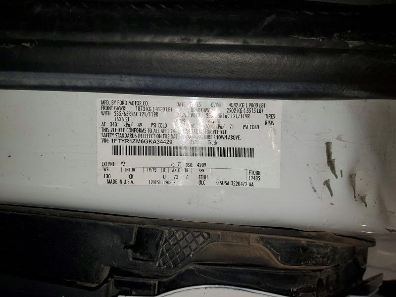 Aukcja sprzedaży 2016 Ford Transit, vin: 1FTYR1ZM6GKA34429, numer aukcji: 65307106