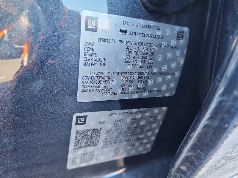 Продаж на аукціоні авто 2021 Gmc Sierra, vin: 1GTU9FEL2MZ147869, номер лоту: 66932616