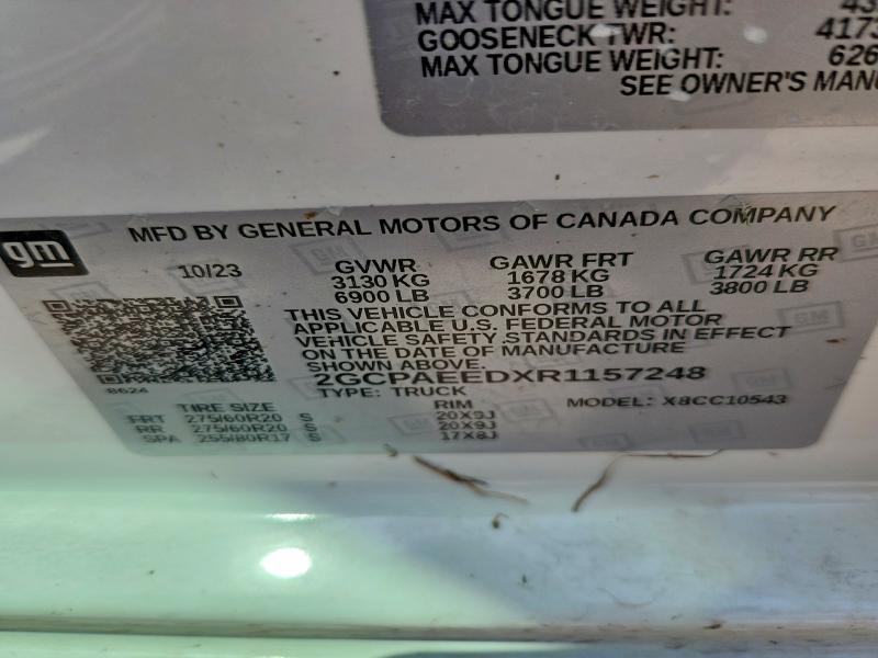 64770756 :رقم المزاد ، 2GCPAEEDXR1157248 vin ، 2024 Chevrolet Silverado مزاد بيع