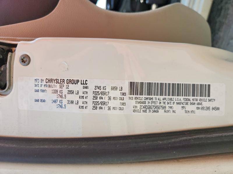 65064896 :رقم المزاد ، 2C4RDGBG7DR567509 vin ، 2013 Dodge Caravan مزاد بيع