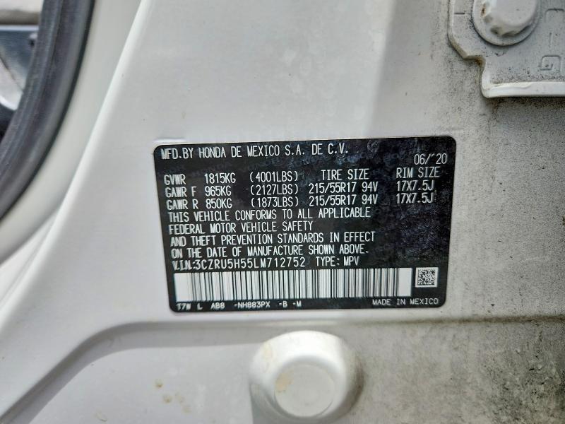 Aukcja sprzedaży 2020 Honda Hr-v, vin: 3CZRU5H55LM712752, numer aukcji: 63775426
